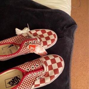 Red white check vans